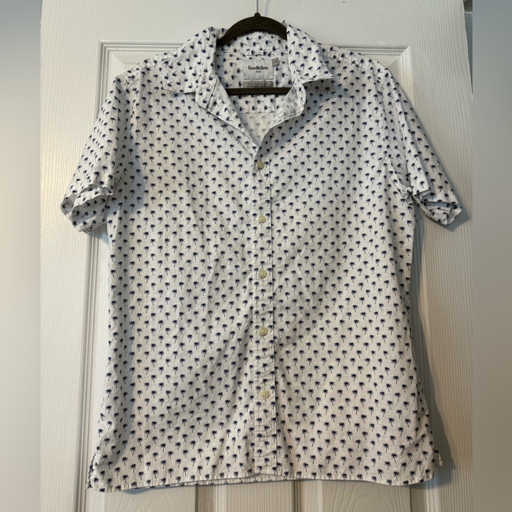 Goodfellow & Co White Palm Tree Print Shirt